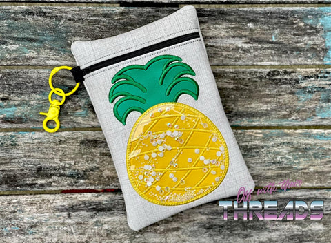 DIGITAL DOWNLOAD Applique Shaker Pineapple ITH Zippered Bag Lined and Unlined