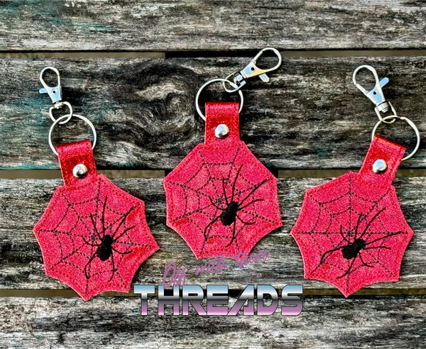 Spiders Web Snap Tab Halloween Key Chain Key Fob Snap Tab 