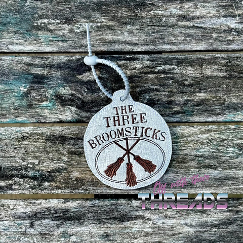 DIGITAL DOWNLOAD Three Broomsticks Bag Tag Bookmark Ornament