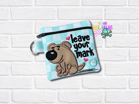 DIGITAL DOWNLOAD 5x5 Applique Leave Your Mark Poo Bag Holder