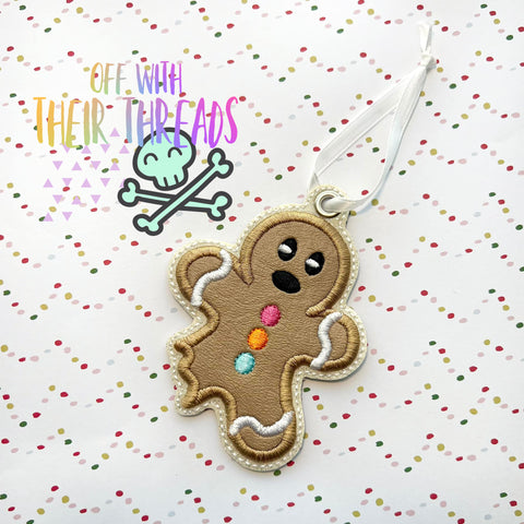 DIGITAL DOWNLOAD Applique Gingerbread Ornament Bag Tag Bookmark