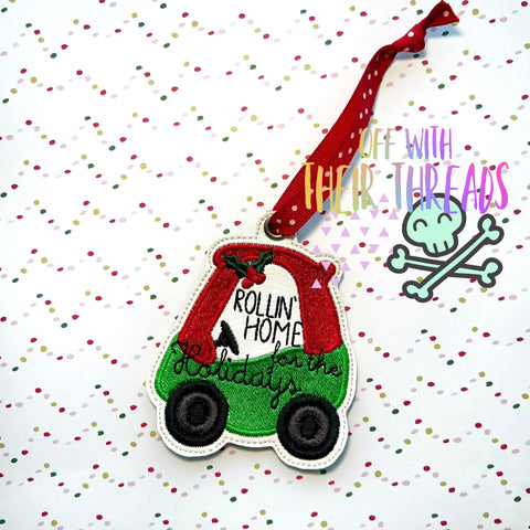DIGITAL DOWNLOAD Rollin' Home For The Holidays Ornament Bag Tag Bookmark
