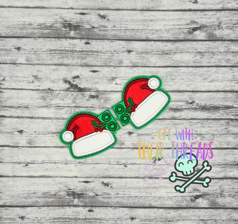DIGITAL DOWNLOAD Applique Santa Hat Shoe Wings Shoe Wings SATIN AND BEAN STITCH EYELET OPTIONS INCLUDED