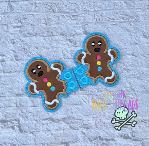 DIGITAL DOWNLOAD Applique Gingerbread Man Shoe Wings Shoe Wings SATIN AND BEAN STITCH EYELET OPTIONS INCLUDED