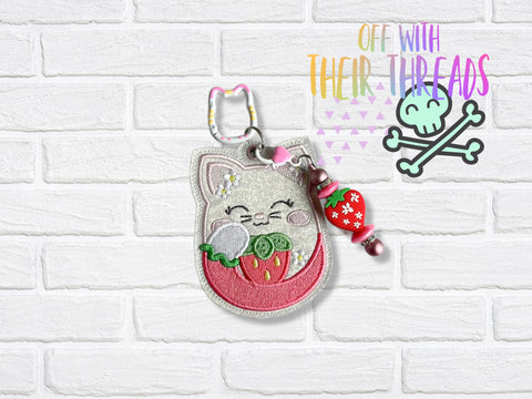 DIGITAL DOWNLOAD Strawberry The Cat Bag Tag Bookmark Ornament