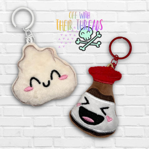 DIGITAL DOWNLOAD Soy Sauce and Dumpling Buddies Key Chain Squishy Plush Set 2 DESIGNS INCLUDED