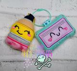 DIGITAL DOWNLOAD Cassette and Pencil Buddies Key Chain Squishy Plush Set 2 DESIGNS INCLUDED