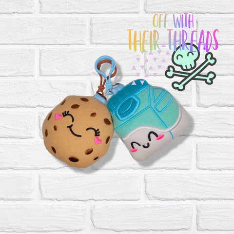 DIGITAL DOWNLOAD Milk and Cookies Buddies Key Chain Squishy Plush Set 2 DESIGNS INCLUDED