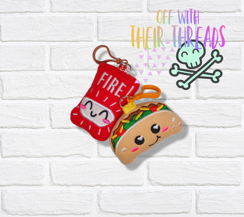 DIGITAL DOWNLOAD Taco and Sauce Packet Buddies Key Chain Squishy Plush Set 2 DESIGNS INCLUDED