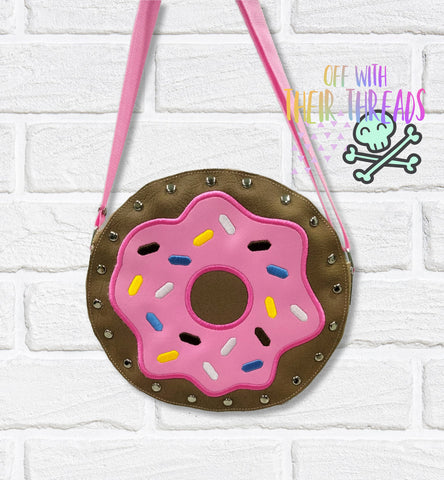 DIGITAL DOWNLOAD Applique Donut Panel Add On For ITH Round Rivet Bag 4 SIZES INCLUDED