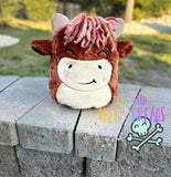 DIGITAL DOWNLOAD Applique Highland Moo Cow Squishy Plush 5 SIZES INCLUDED