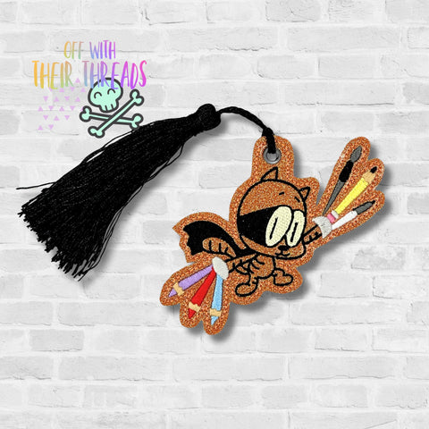 DIGITAL DOWNLOAD Art Cat Bag Tag Bookmark Ornament