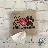 DIGITAL DOWNLOAD 5x5 Peace Love Rescue Poo Bag Holder