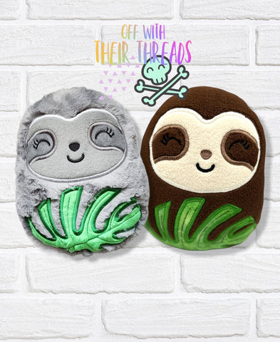 DIGITAL DOWNLOAD Applique Tropical Sloth Squishy Plush 5 SIZES INCLUDED