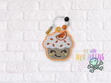 DIGITAL DOWNLOAD Applique Orange Cupcake Bag Tag Bookmark Ornament