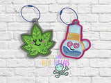 DIGITAL DOWNLOAD Applique Green BUDdies Set Bag Tag Bookmark Ornament