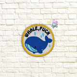 DIGITAL DOWNLOAD Whale F Patch 3 SIZES INCLUDED