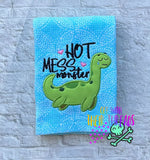 DIGITAL DOWNLOAD Hot Mess Monster Loch Ness Nessie Applique 5 SIZES INCLUDED