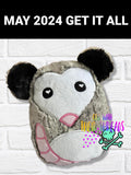 DIGITAL DOWNLOAD Applique Petey Possum Plush Set 5 SIZES INCLUDED