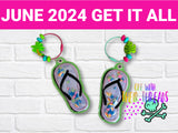 DIGITAL DOWNLOAD Applique Flip Flop Shaker Bag Tag Bookmark Ornament JUNE 2024 MYSTERY BUNDLE