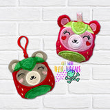 DIGITAL DOWNLOAD Applique StrawBEARy Squishy Key Chain Strawberry Bear