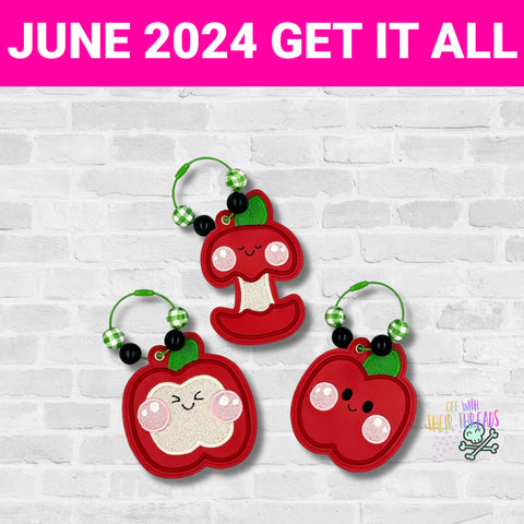 DIGITAL DOWNLOAD Apple Trio Bag Tag Bookmark Ornament