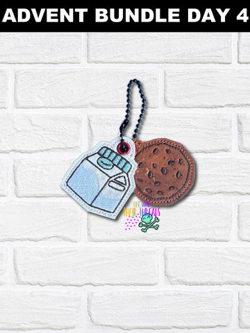 DIGITAL DOWNLOAD Cookies And Milk Charm Set Zipper Pull