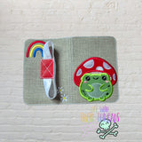 DIGITAL DOWNLOAD Applique TOADstool Mini Composition Notebook Cover