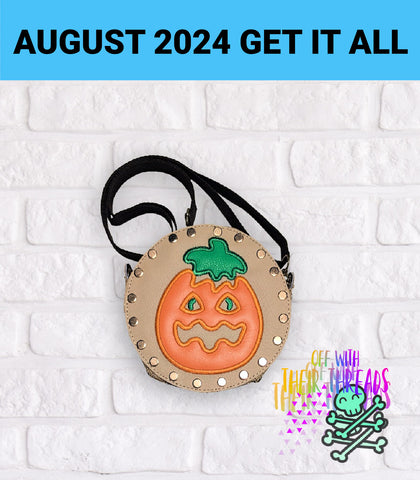 DIGITAL DOWNLOAD Applique Pumpkin Cookie Panel Add On For ITH Round Rivet Bag 4 SIZES INCLUDED