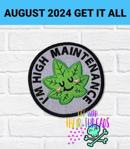 DIGITAL DOWNLOAD High Maintenance Patch 3 SIZES INCLUDED