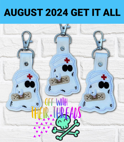 DIGITAL DOWNLOAD Nurse Ghost Boo Boo Crew Snap Tab Keychain