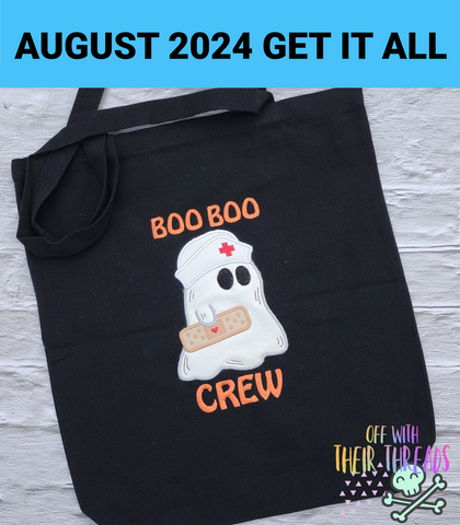 DIGITAL DOWNLOAD Boo Boo Crew Ghost Nurse Applique 5 SIZES INCLUDED