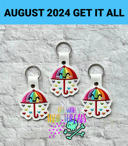 DIGITAL DOWNLOAD Rainbow Umbrella Snap Tab Keychain