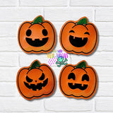 DIGITAL DOWNLOAD Halloween Pumpkin Jack O Lantern Patch 3 SIZES INCLUDED 4 DESIGNS INCLUDED