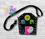 DIGITAL DOWNLOAD Applique Haunted House Rivet Panel Add On For ITH Gingerbread Rivet Bag 4 SIZES INCLUDED