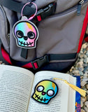 DIGITAL DOWNLOAD Applique Skull Bag Tag Bookmark Ornament