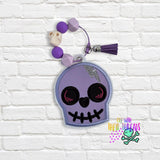 DIGITAL DOWNLOAD Applique Skull Bag Tag Bookmark Ornament