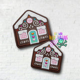 DIGITAL DOWNLOAD Applique Gingerbread House Coaster Oversized Feltie 2 SIZES INCLUDED