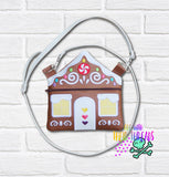 DIGITAL DOWNLOAD Applique Gingerbread House Zipper Bag Lined and Unlined