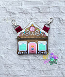 DIGITAL DOWNLOAD Applique Gingerbread House Zipper Bag Lined and Unlined