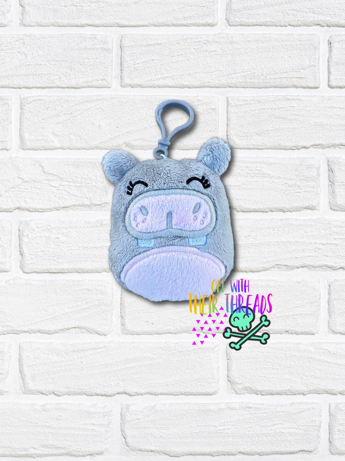 Hippo Keychains DIGITAL DOWNLOAD Applique Hippo Squishy Keychain – Off With Their Threads
