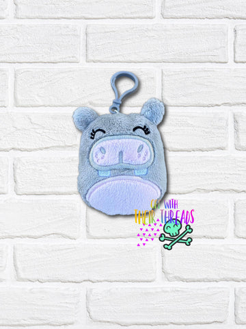 DIGITAL DOWNLOAD Applique Hippo Squishy Keychain