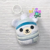 DIGITAL DOWNLOAD Applique Polar Bear Squishy Keychain