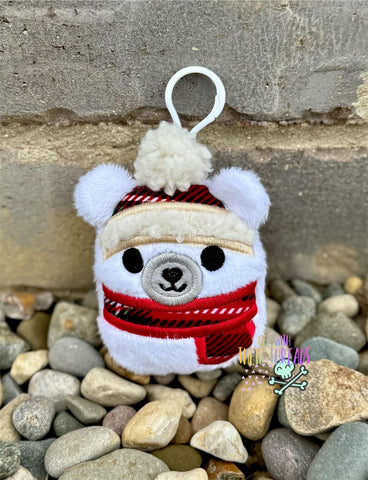 DIGITAL DOWNLOAD Applique Polar Bear Squishy Keychain