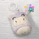 DIGITAL DOWNLOAD Applique Hippo Squishy Keychain