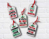 DIGITAL DOWNLOAD Naughty Holiday Gift Tag Set Two 5 DESIGNS INCLUDED