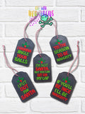 DIGITAL DOWNLOAD Naughty Holiday Gift Tag Set Two 5 DESIGNS INCLUDED