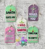 DIGITAL DOWNLOAD Naughty Holiday Gift Tag Set One 5 DESIGNS INCLUDED