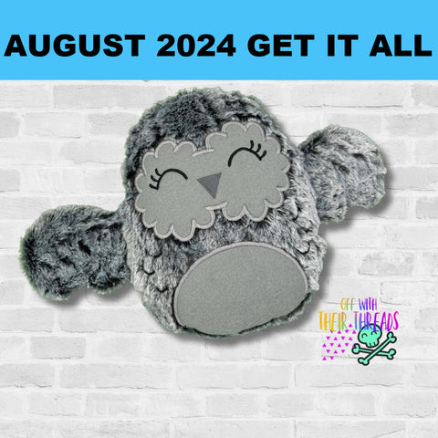 DIGITAL DOWNLOAD Applique Owl Plush 5 SIZES INCLUDED