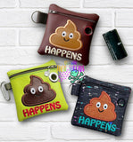 DIGITAL DOWNLOAD 5x5 Applique Shit Happens Poo Bag Holder